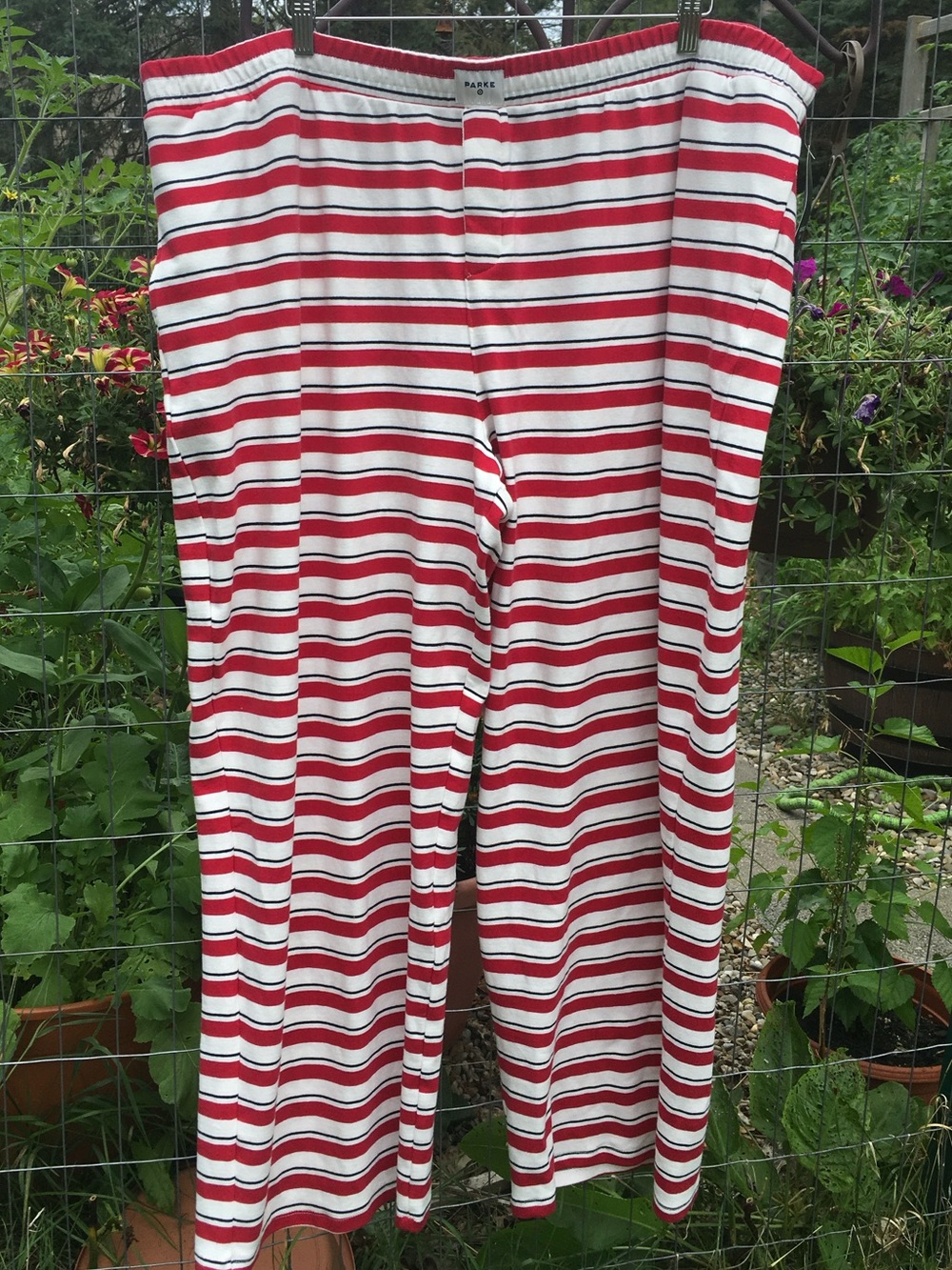 Parke - Women's High-Rise Boxer Knit Pants - Parke Red/Nav Red/Navy 2X nwt